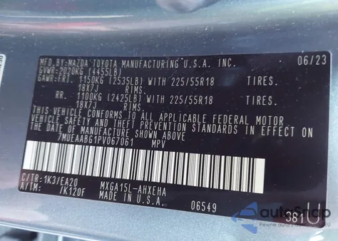 2023 Toyota Corolla Cross Xle from USA, damaged, VIN 7MUEAABG1PV067061